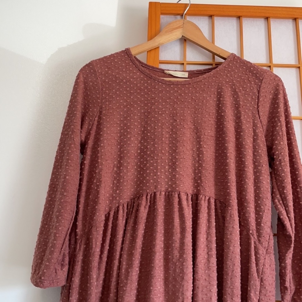 Maroon • tufted blouse •